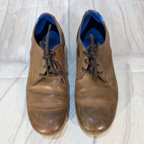 John Fluevog Distressed Brown Leather Lace-Up Oxford Shoes Women's Size 7 - Picture 1 of 10